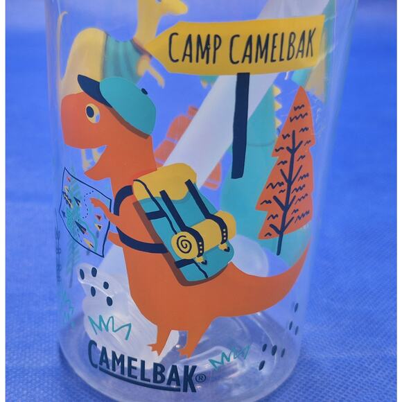 Camp CamelBak Kids BPA Free 14oz Water Bottle Dinosaurs Yellow Lid UNUSED - Picture 3 of 6